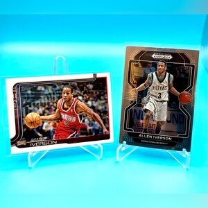 🔥Allen Iverson Lot! Topps Flagship Insert + Panini Prizm Draft Picks Insert!